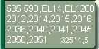 F. Jons  535, 590, EL14, EL1200, 2012, 2014, 2015, 2016, 2036, 2040, 2041, 2045, 2050, 2051 (325-1,3