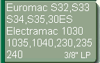 Fr Euromac S32, S33, S34, S36, S40, S41, Elektromac1030, 1035, 1040, 230, 235, 240  (3/8LP)